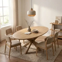 Eleonora Eettafels|Eettafel Tycho ovaal Naturel mangohout 210cm