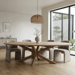 Eleonora Eettafels|Eettafel Tycho ovaal Naturel mangohout 260cm