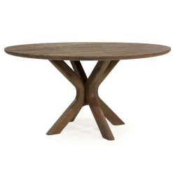 Eleonora Eettafels|Eettafel Tycho rond Lichtbruin mangohout 150cm