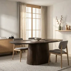 Eleonora Eettafels|eettafel Aron ovaal 200×110 bruin