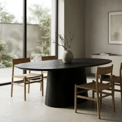 Eleonora Eettafels|eettafel Aron ovaal 200×110 zwart