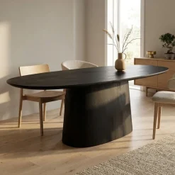 Eleonora Eettafels|eettafel Aron ovaal 300×110 zwart