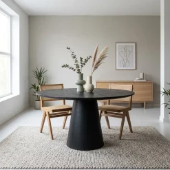 Eleonora Eettafels|eettafel Aron rond 130 zwart