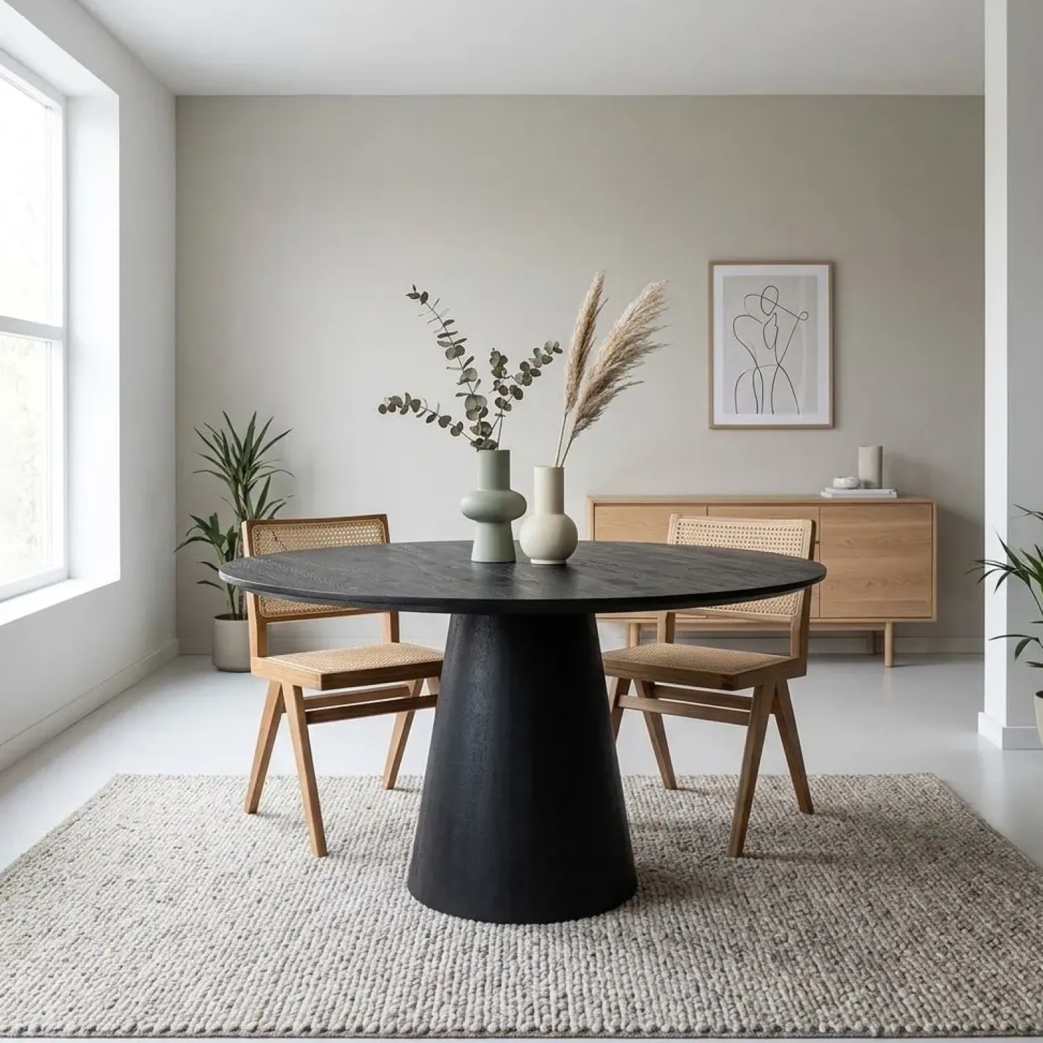 Eleonora Eettafels|eettafel Aron rond 130 zwart