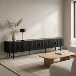 Eleonora Industriele Kasten|Tv Meubels|tv meubel Remi 6-drs. 250cm zwart