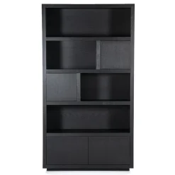 Eleonora Vakkenkasten|Boekenkasten|vakkenkast Helsinki 120x220cm zwart