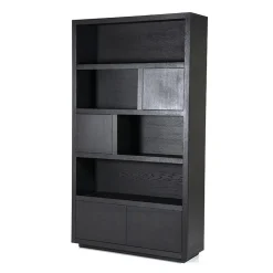 Eleonora Vakkenkasten|Boekenkasten|vakkenkast Helsinki 120x220cm zwart