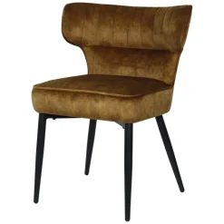 PTMD Eetkamerstoelen|Elin Eetkamerstoel Bruin Velvet