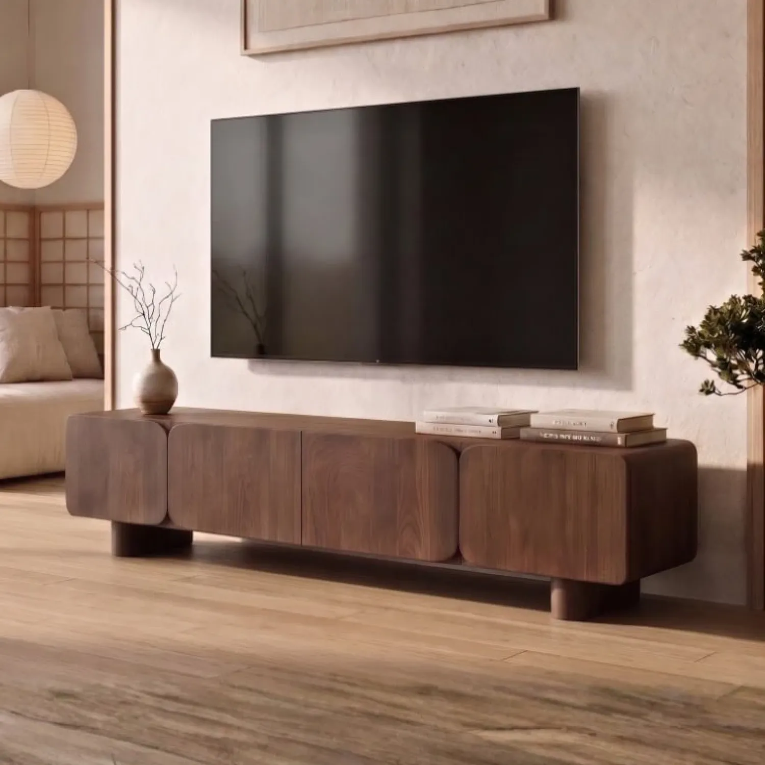 Vane Living Industriele Kasten|Tv Meubels|Elin Tv meubel Walnoot Pootjes 170 cm