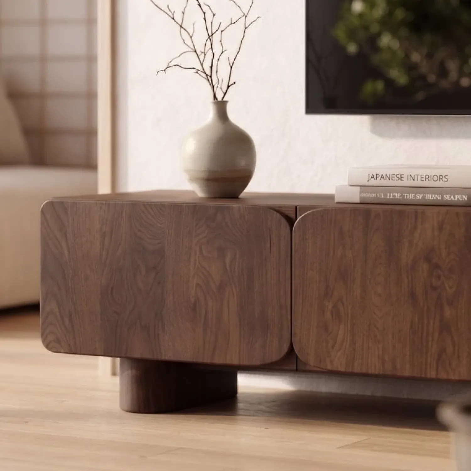 Vane Living Industriele Kasten|Tv Meubels|Elin Tv meubel Walnoot Pootjes 170 cm