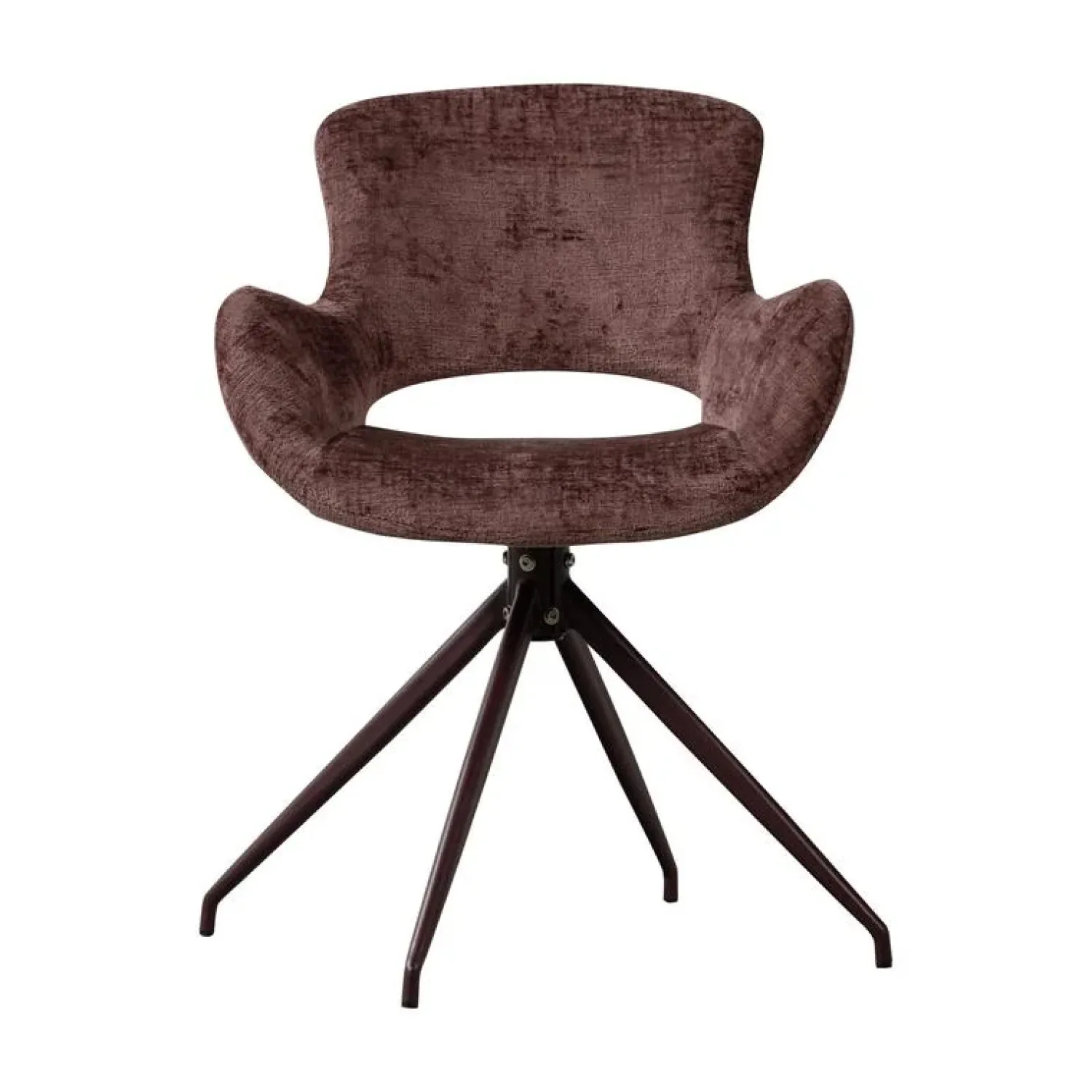 WOOOD Eetkamerstoelen|Eliva Eetkamerstoel structure velvet paars set van 2
