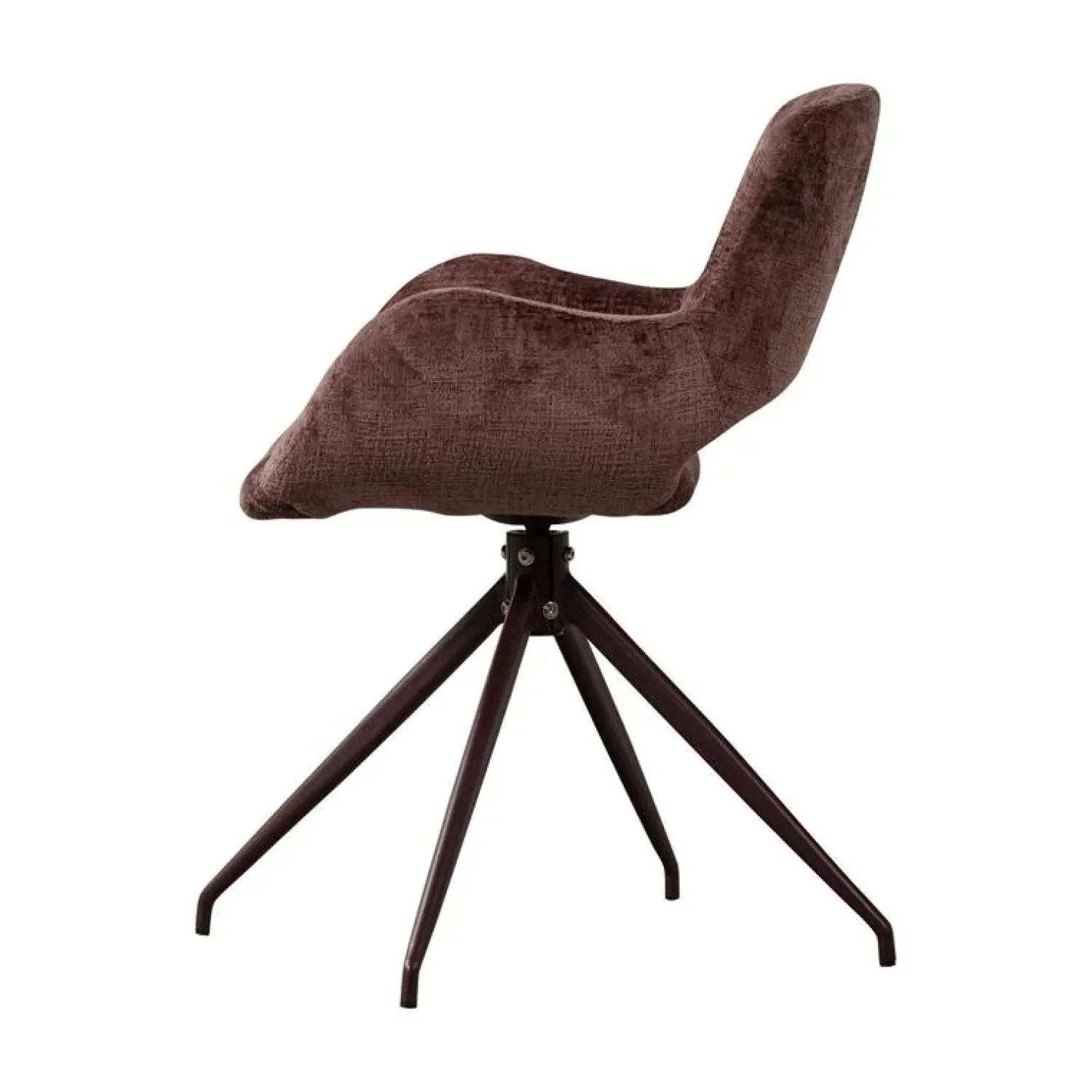 WOOOD Eetkamerstoelen|Eliva Eetkamerstoel structure velvet paars set van 2