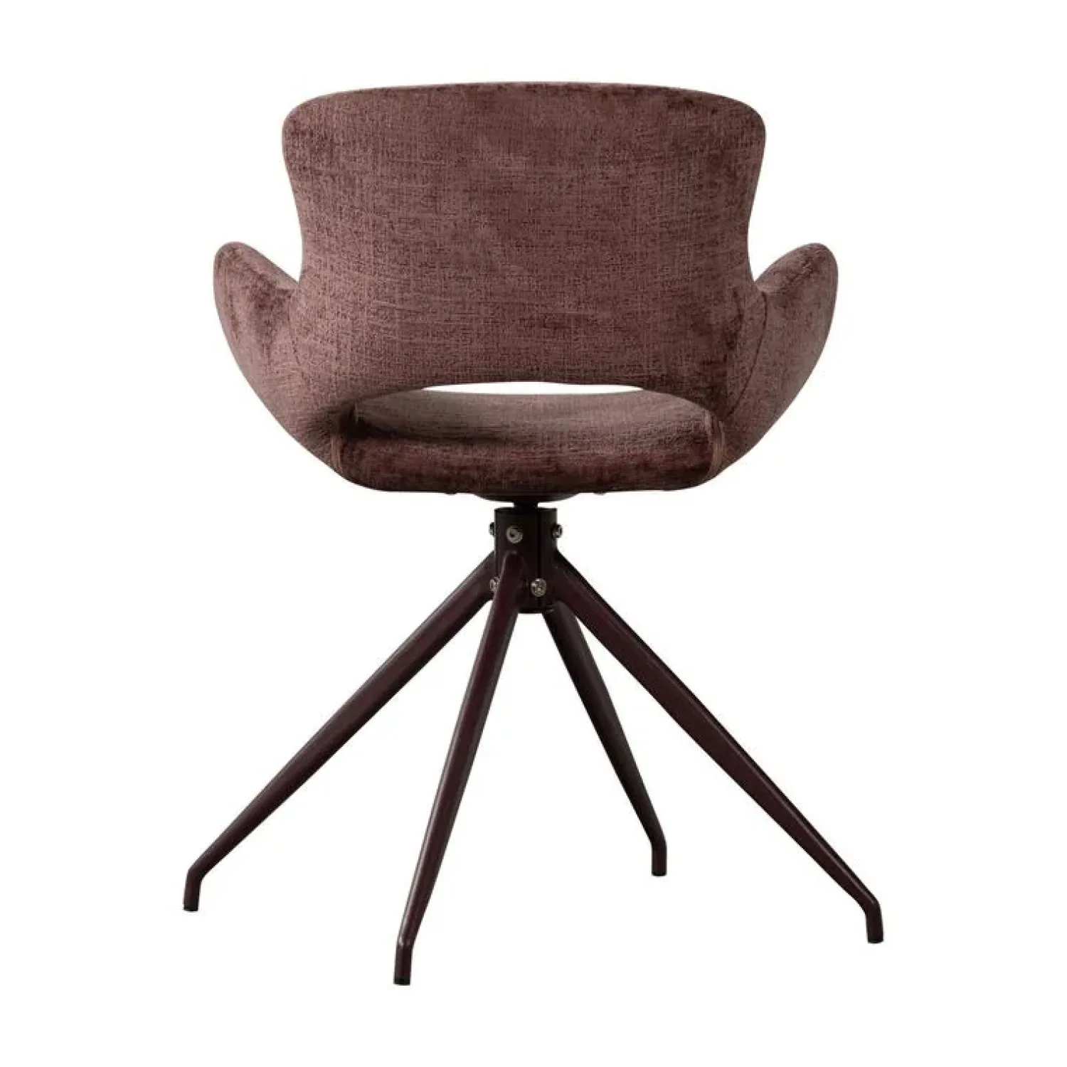 WOOOD Eetkamerstoelen|Eliva Eetkamerstoel structure velvet paars set van 2