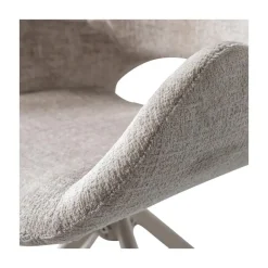 WOOOD Eetkamerstoelen|Eliva Eetkamerstoel structure velvet zand set van 2