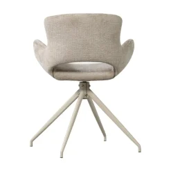WOOOD Eetkamerstoelen|Eliva Eetkamerstoel structure velvet zand set van 2