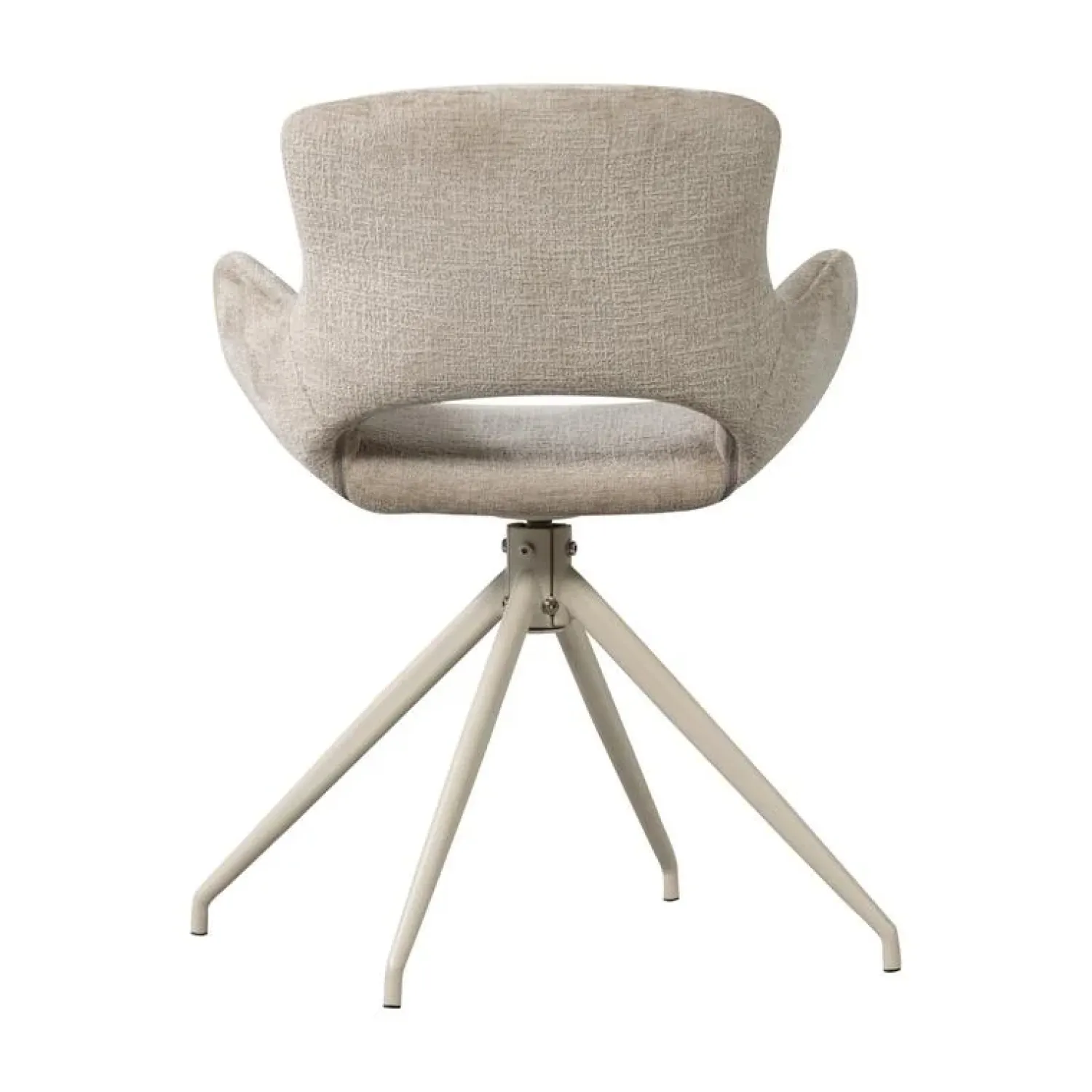 WOOOD Eetkamerstoelen|Eliva Eetkamerstoel structure velvet zand set van 2