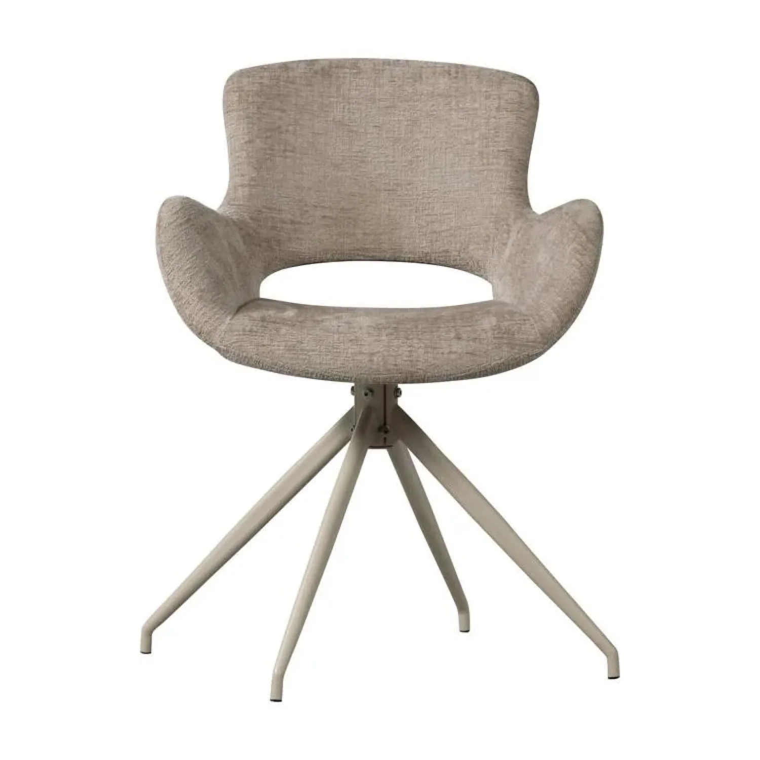 WOOOD Eetkamerstoelen|Eliva Eetkamerstoel structure velvet zand set van 2