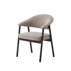LykkeHome Eetkamerstoelen|Eliza Eetkamerstoel lichtbruin met walnoot poot