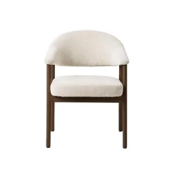 LykkeHome Eetkamerstoelen|Eliza Eetkamerstoel zand met walnoot poot