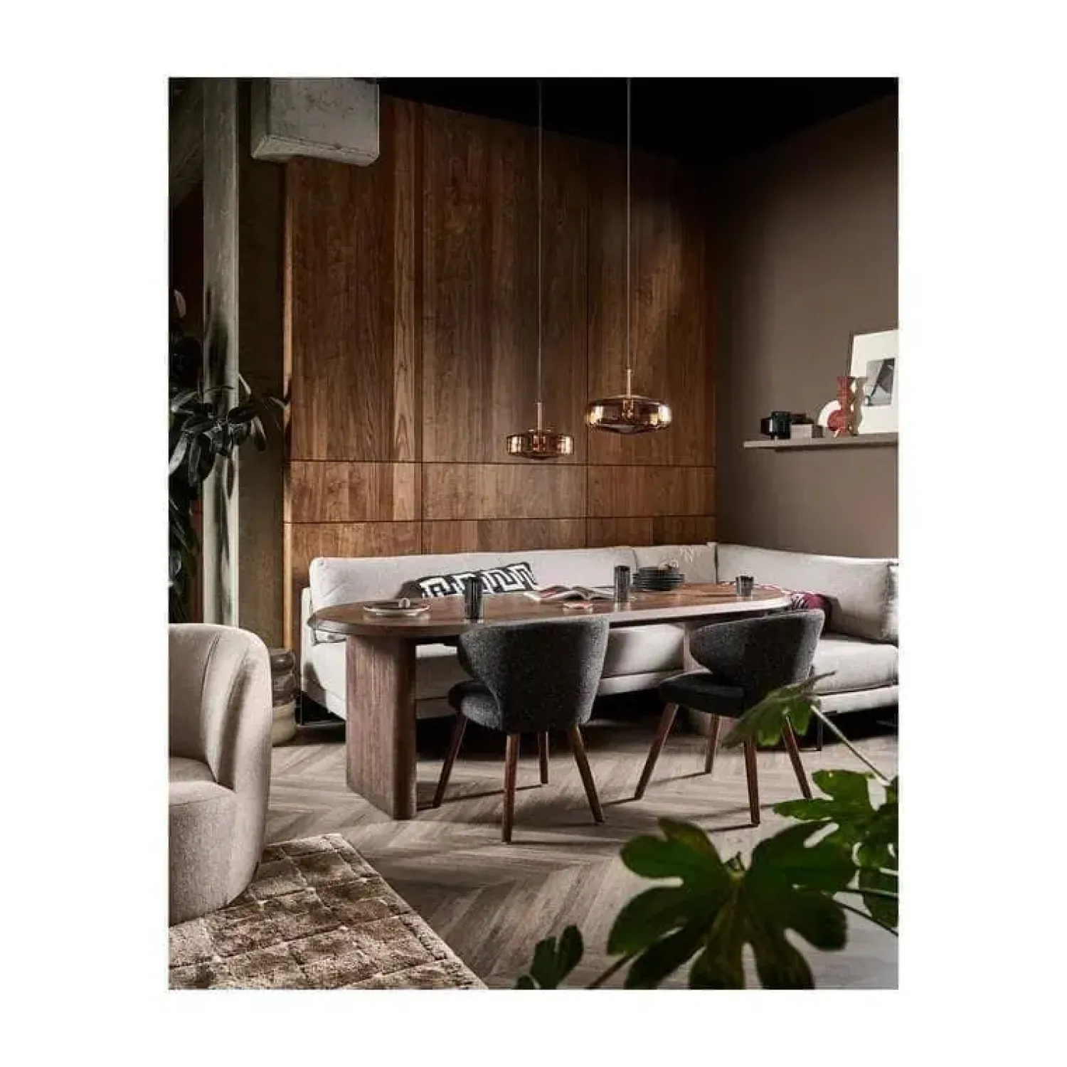 vtwonen Eettafels|Ellips Eettafel mangohout walnoot 240cm