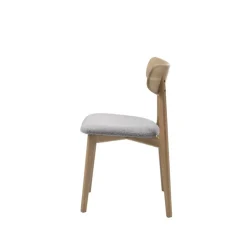 LykkeHome Eetkamerstoelen|Elma Eetkamerstoel grijs bouclé