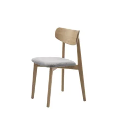 LykkeHome Eetkamerstoelen|Elma Eetkamerstoel grijs bouclé