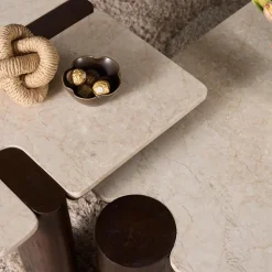 Furndea Bijzettafels|Elodie Bijzettafel Creme Marmer 57 cm
