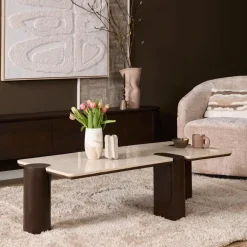 Furndea Salontafels|Elodie Salontafel Creme Marmer 128 cm