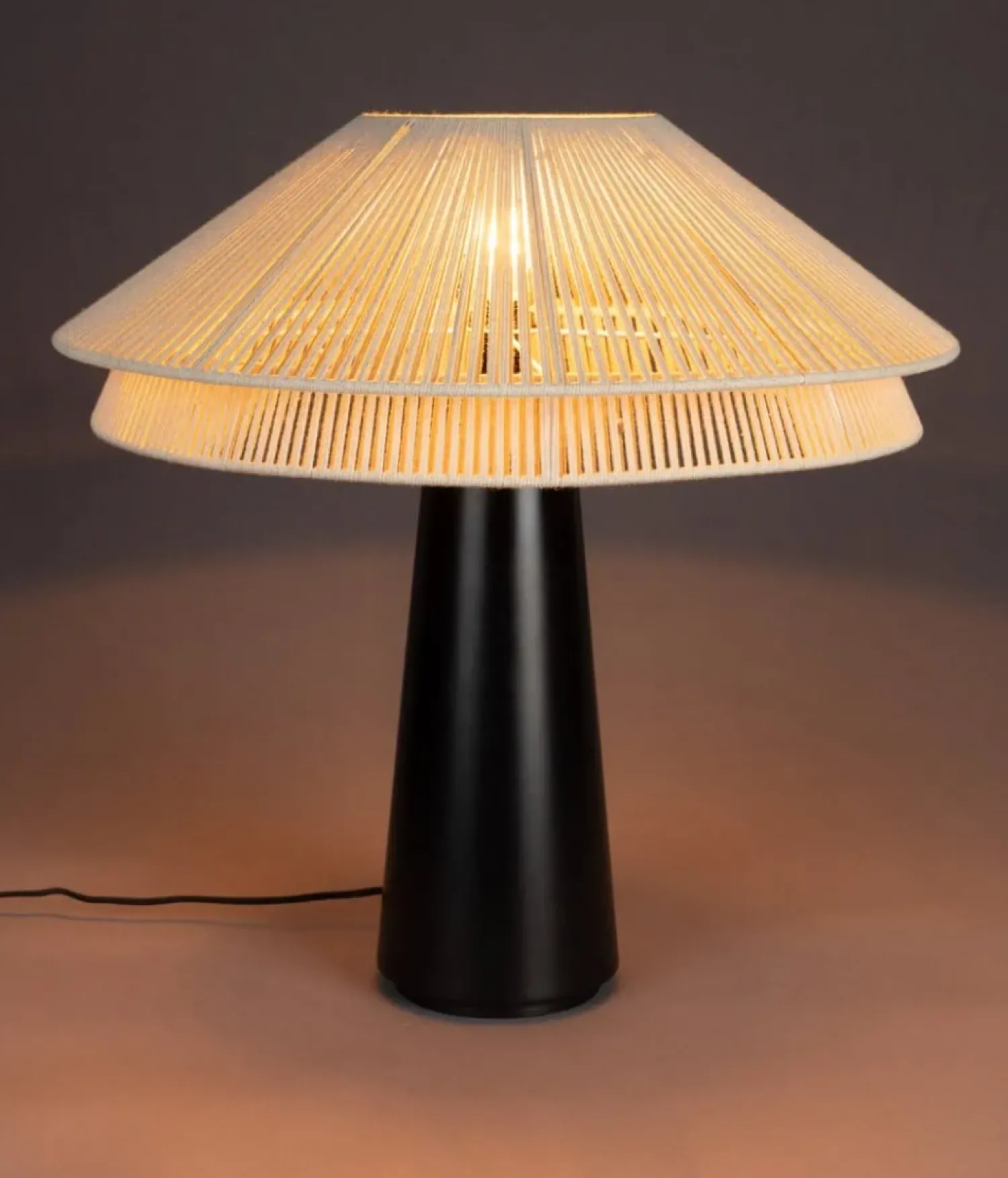 Dutchbone Tafellampen|Elon 1-lichts Tafellamp Wit 61cm
