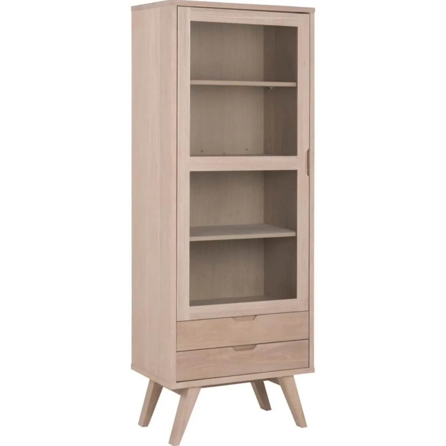 Nordhavn Vitrinekasten|Industriele Kasten|Eloria Vitrinekast hoog Naturel 72cm
