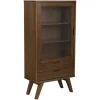 Nordhavn Vitrinekasten|Industriele Kasten|Eloria Vitrinekast laag Bruin 72cm