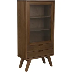 Nordhavn Vitrinekasten|Industriele Kasten|Eloria Vitrinekast laag Bruin 72cm