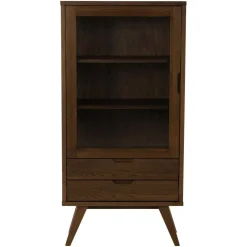 Nordhavn Vitrinekasten|Industriele Kasten|Eloria Vitrinekast laag Bruin 72cm