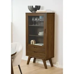 Nordhavn Vitrinekasten|Industriele Kasten|Eloria Vitrinekast laag Bruin 72cm