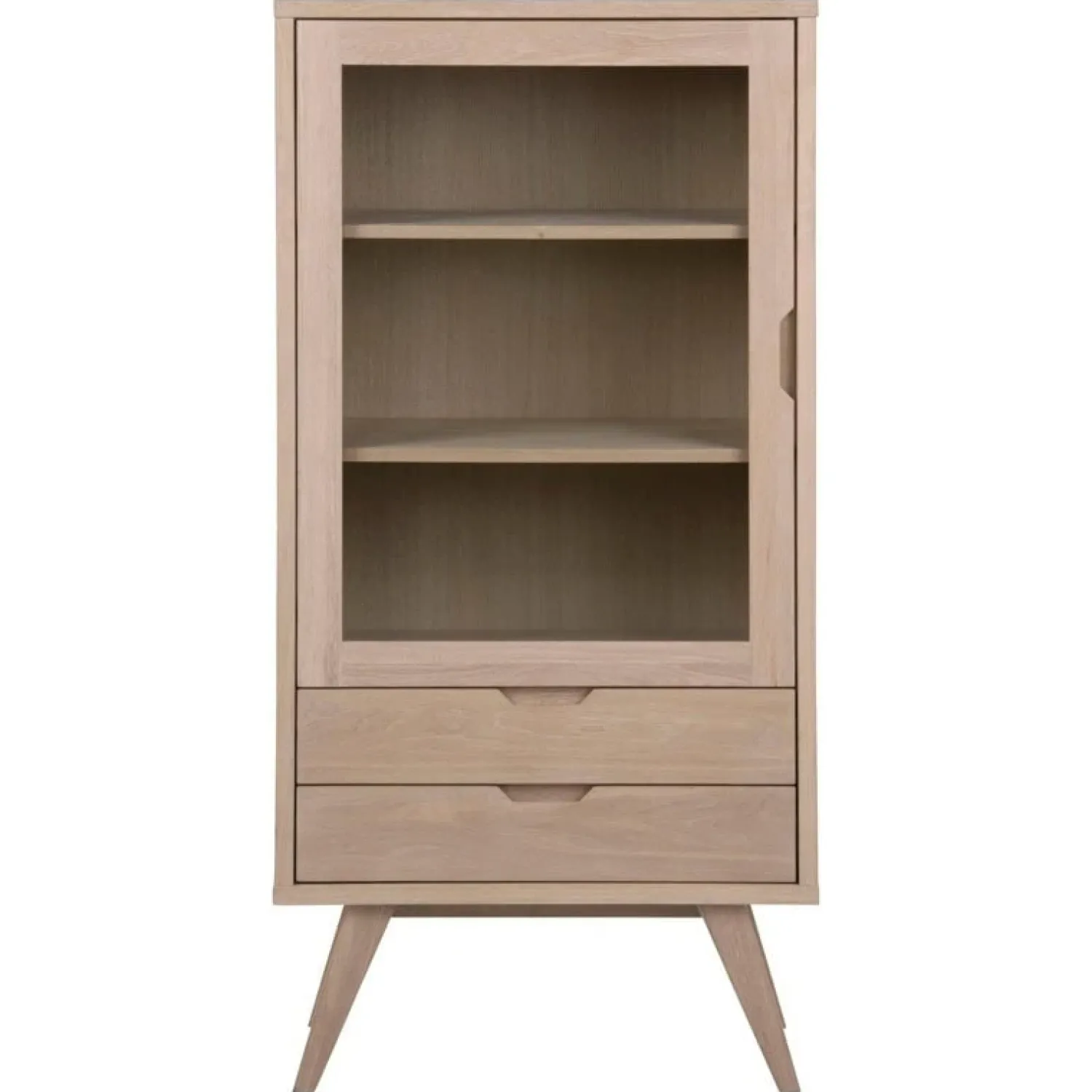 Nordhavn Vitrinekasten|Industriele Kasten|Eloria Vitrinekast laag Naturel 72cm