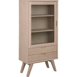 Nordhavn Vitrinekasten|Industriele Kasten|Eloria Vitrinekast laag Naturel 72cm