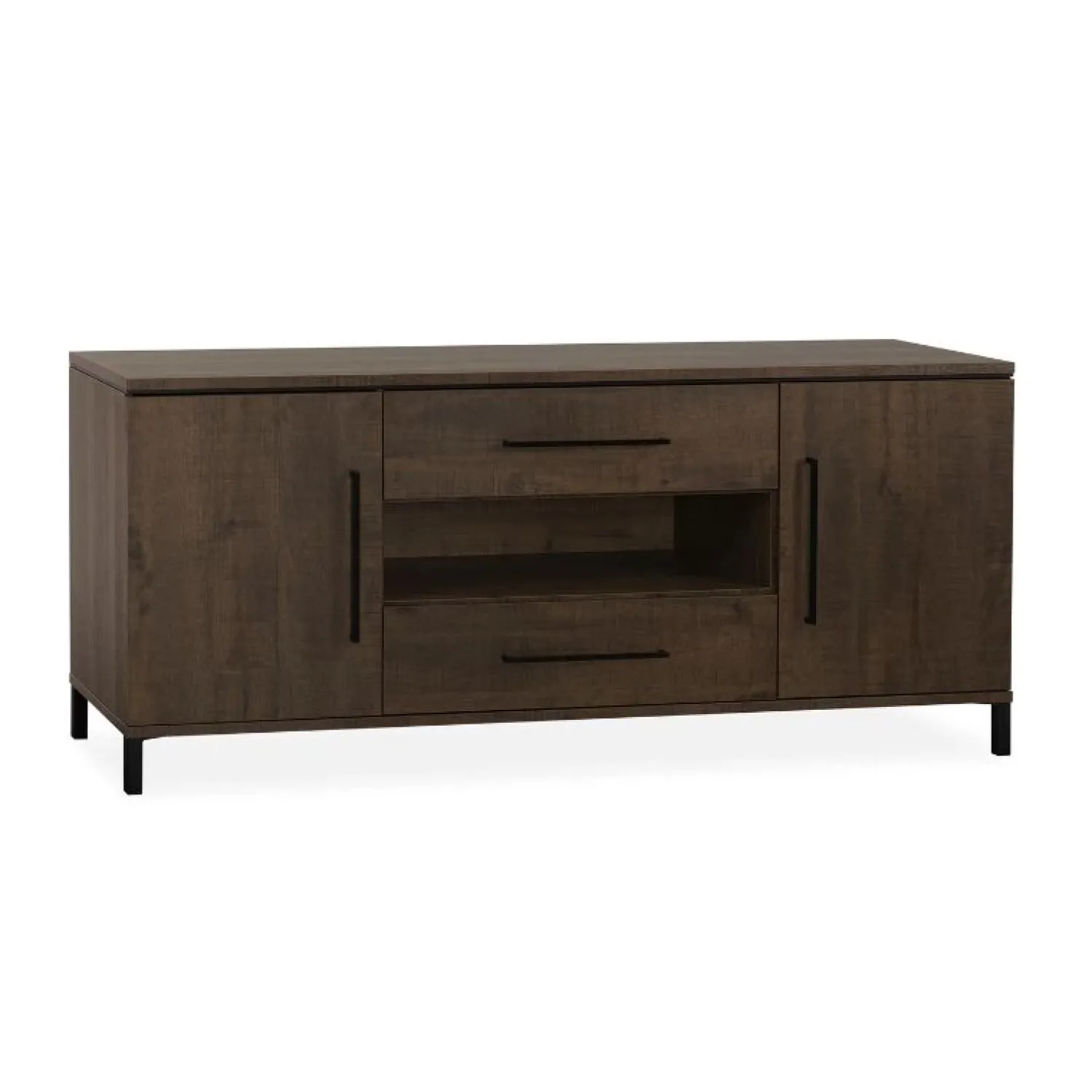Maison Madera Dressoirs|Industriele Kasten|Elowen Dressoir klein 2-deurs Donkerbruin 182cm