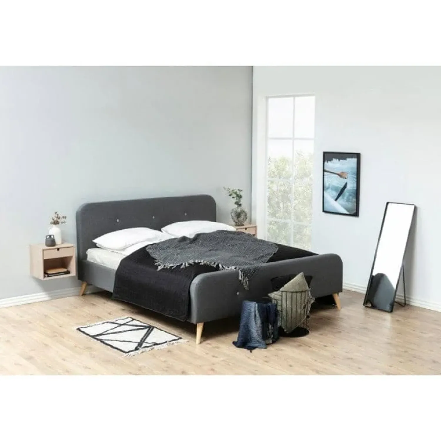 Nordhavn Nachtkastjes|Industriele Kasten|Elowen Nachtkastje hoog Naturel 37cm