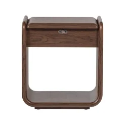 WOOOD Nachtkastjes|Industriele Kasten|Elura Nachtkastje 1 lade Fineer Bruin 51cm