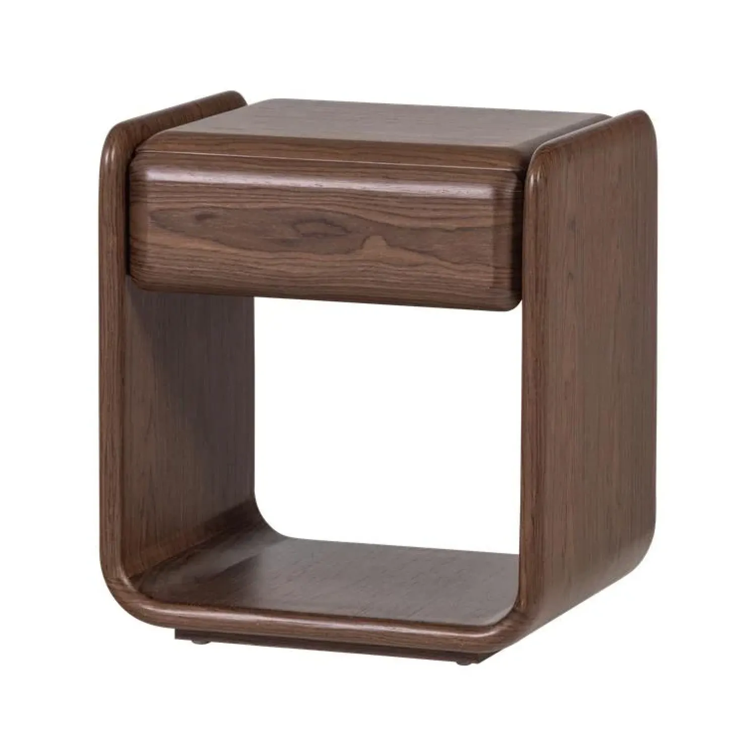 WOOOD Nachtkastjes|Industriele Kasten|Elura Nachtkastje 1 lade Fineer Bruin 51cm