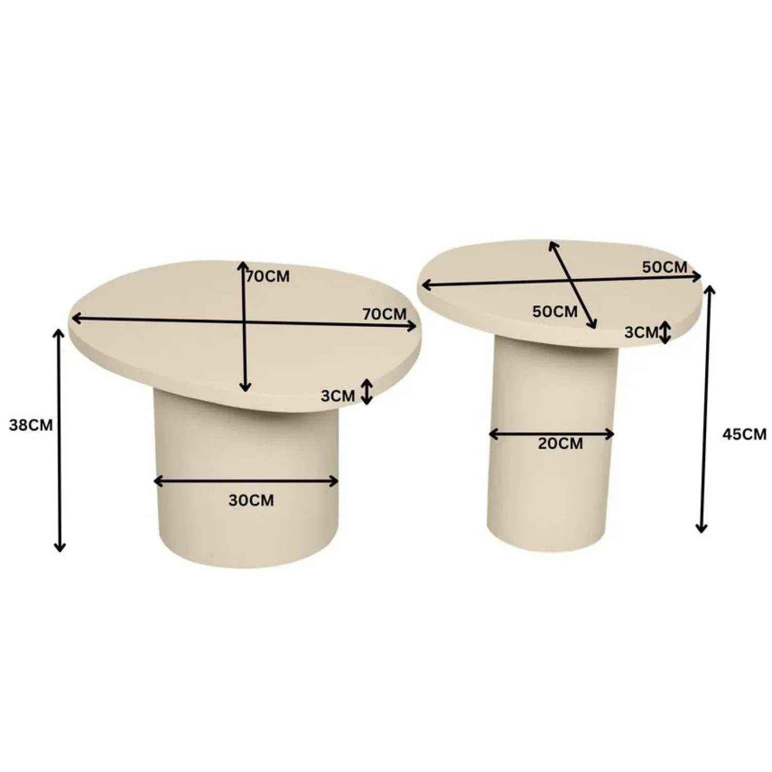 Furndea Salontafels|Elva Salontafel set van 2 Zand