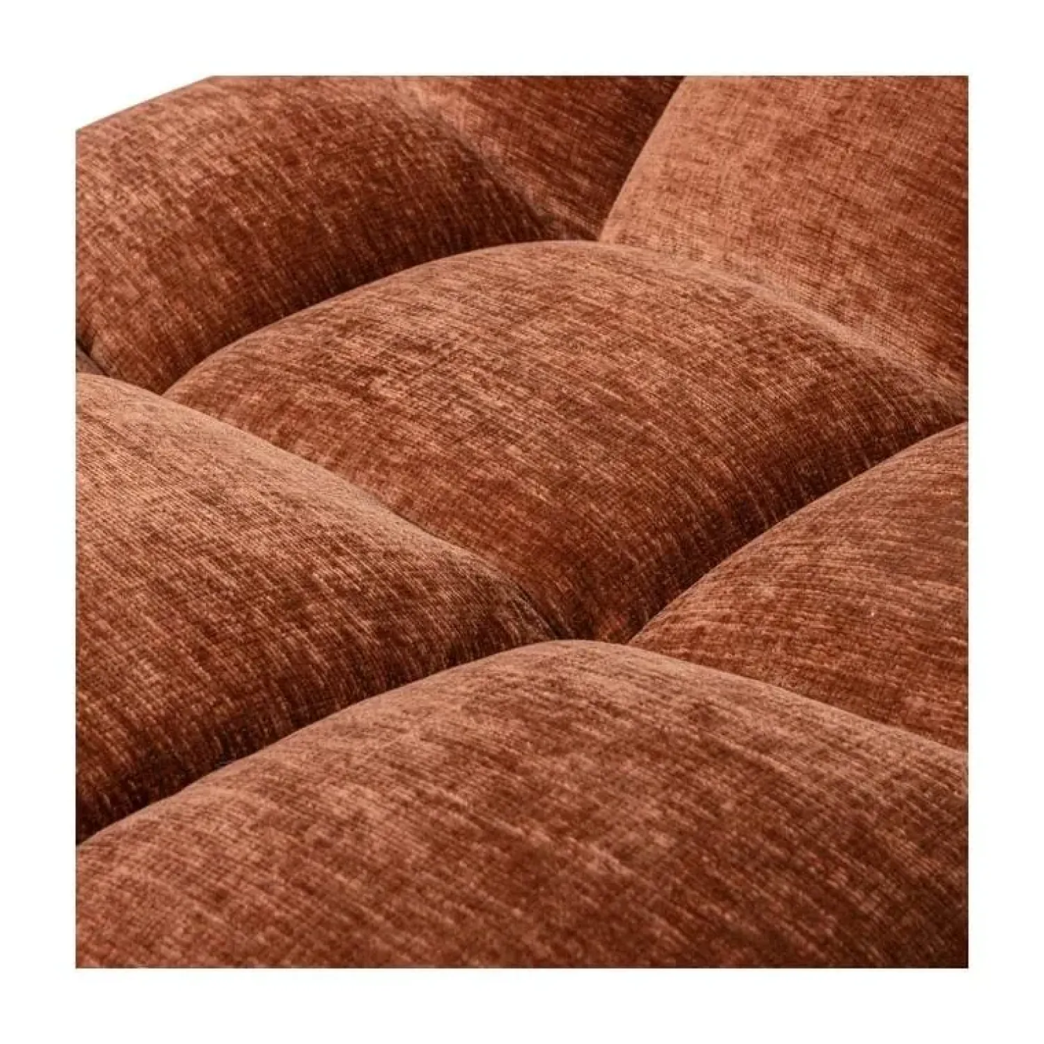 WOOOD Fauteuils|Elvi Draaifauteuil chenille structuur roestbruin