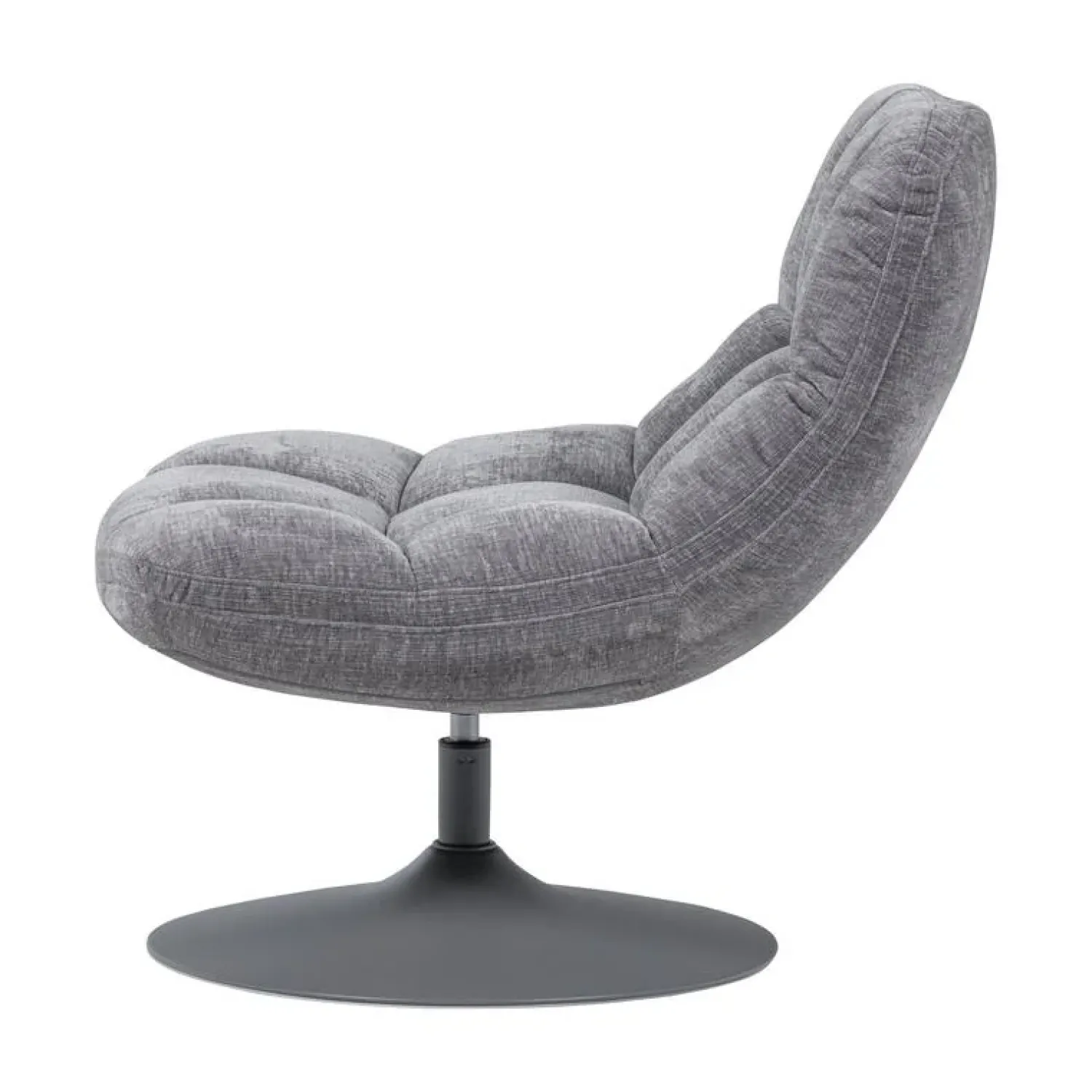 WOOOD Fauteuils|Elvi Draaifauteuil chenille structuur lichtgrijs