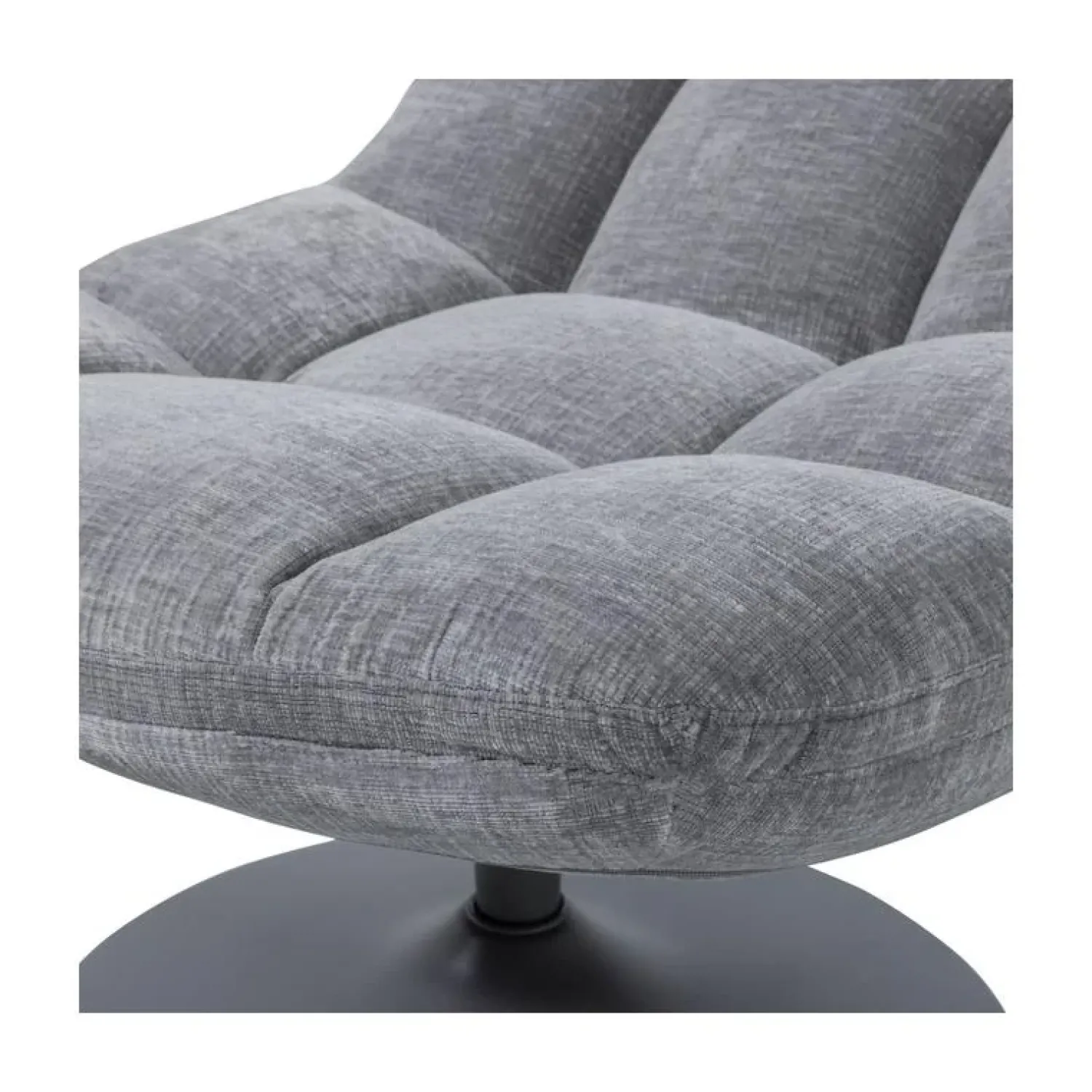 WOOOD Fauteuils|Elvi Draaifauteuil chenille structuur lichtgrijs