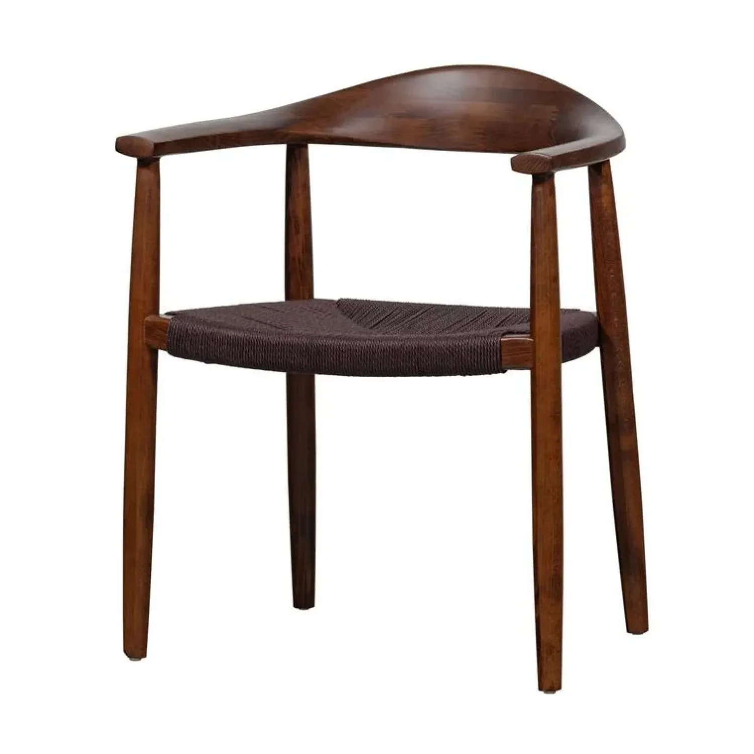 vtwonen Eetkamerstoelen|Embrace Eetkamerstoel gevlochten zitting beuken donkerbruin