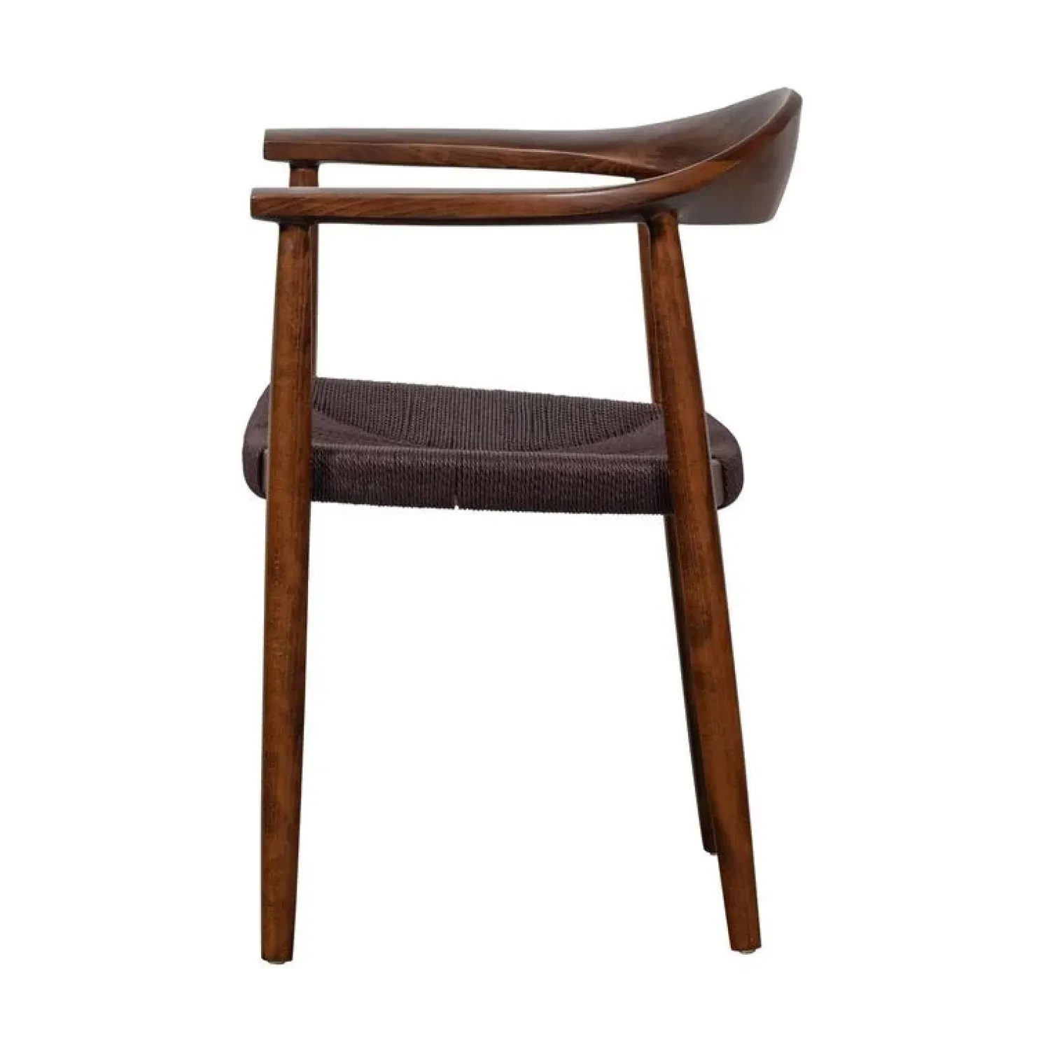 vtwonen Eetkamerstoelen|Embrace Eetkamerstoel gevlochten zitting beuken donkerbruin
