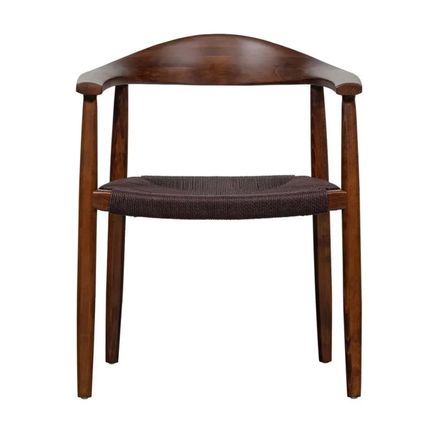vtwonen Eetkamerstoelen|Embrace Eetkamerstoel gevlochten zitting beuken donkerbruin