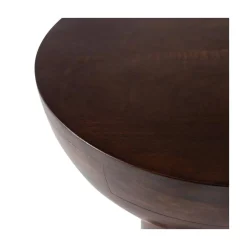 WOOOD Bijzettafels|Emel Bijzettafel rond Mangohout Donkerbruin 40cm