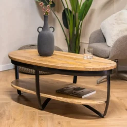 Furndea Salontafels|Emmy salontafel industrieel 120cm ovaal
