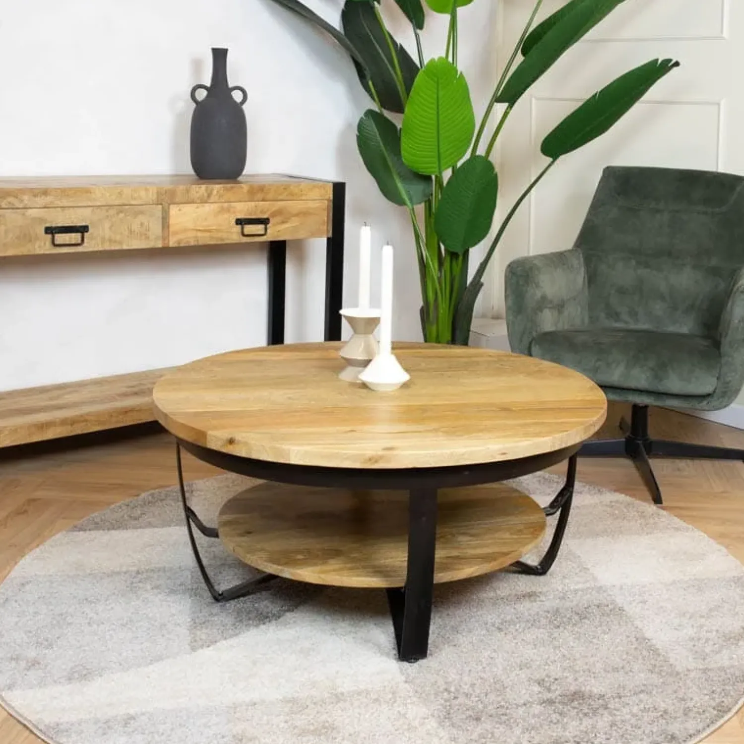 Furndea Salontafels|Emmy salontafel industrieel 90cm